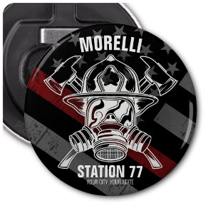 Custom NAME Firefighter Fire Department Station Bottle Opener