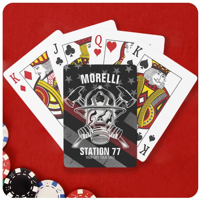 Custom NAME Firefighter Fire Department Station Playing Cards (Creator Uploaded)