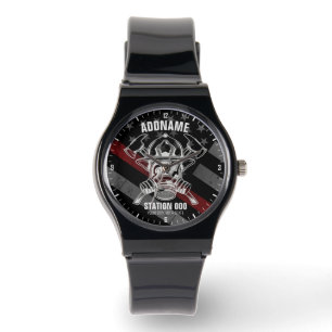 Custom NAME Firefighter Fire Department Station Watch