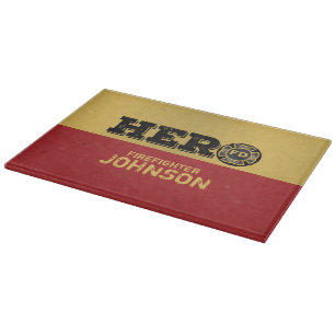 Custom Name, Firefighter Hero Cutting Board