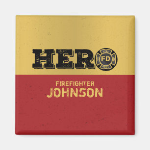 Custom Name, Firefighter Hero Magnet