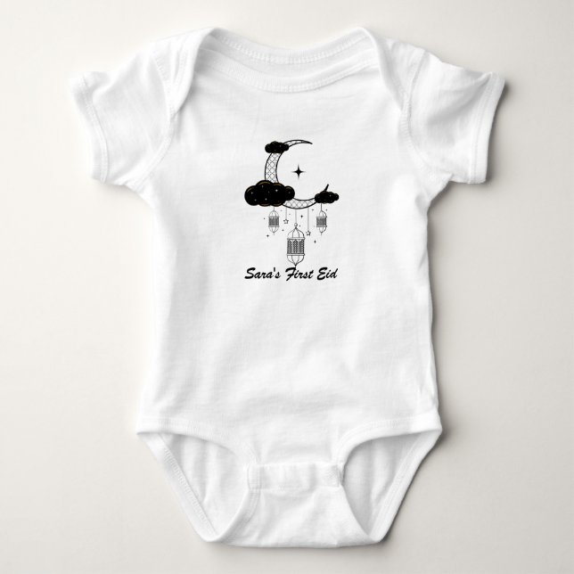 Custom Name First Eid Baby Bodysuit - Personalised (Front)