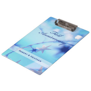 Custom Name, First Wedding Anniversary Sparkle Clipboard