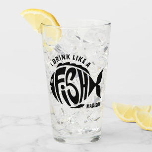 Custom Name Fish Glass