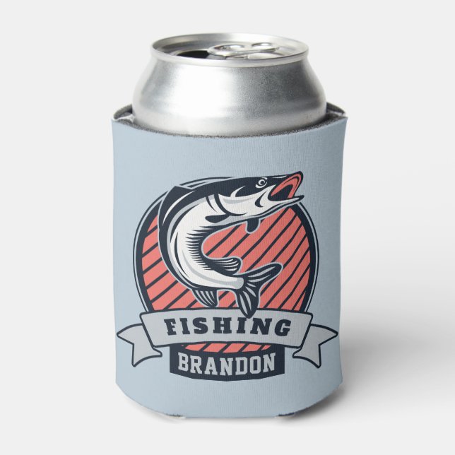 Custom Name Fishing Logo can cooler (Can Front)