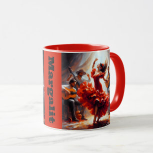 Custom Name Flamenco Latina Dancing Dance Spanish Mug