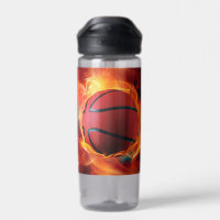 Custom Name Flaming Basketball