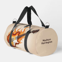 Custom Name Flaming Guitar