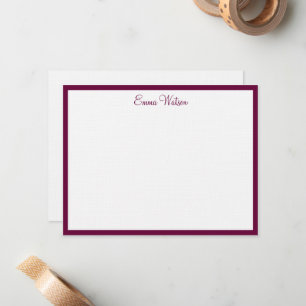 Custom Name Flat Note Card