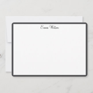 Custom Name Flat Note Card