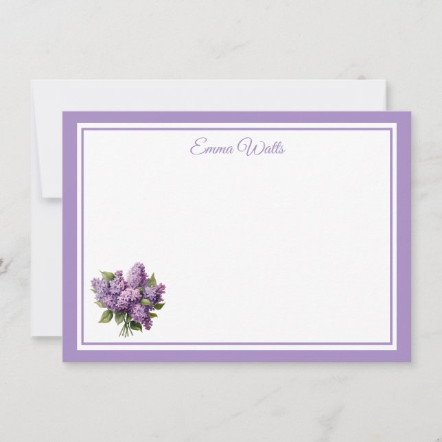 Custom Name Flat Note Card (Front)