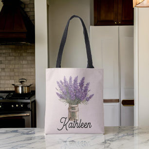 Custom Name Floral Bag, Gift for Women & Teachers Tote Bag