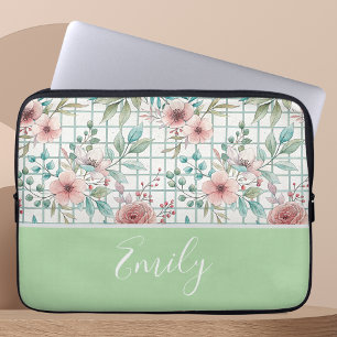 Custom Name Floral Electronics Bag