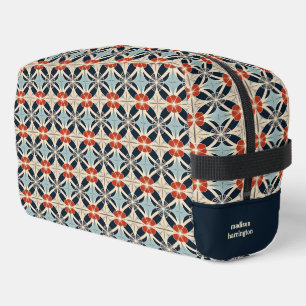 Custom Name Floral Japanese Pattern Dopp Kit