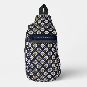 Custom Name Floral Japanese Pattern Sling Bag