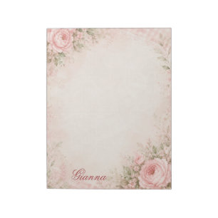 Custom Name Floral Notepad