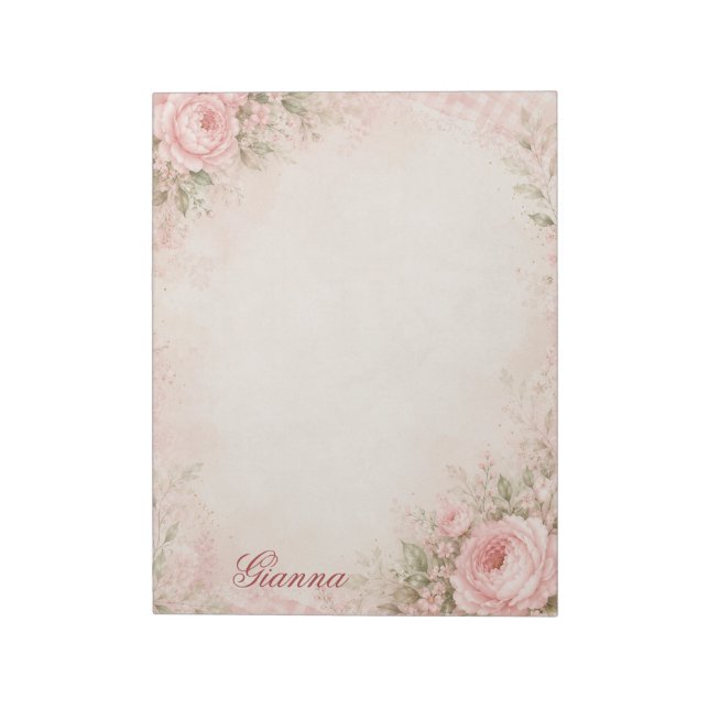Custom Name Floral Notepad (Rotated)