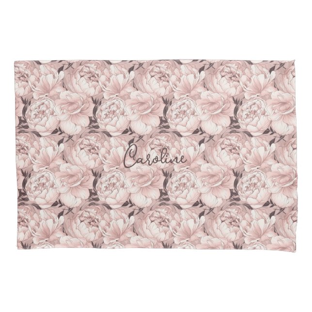 Custom Name Floral Pattern Pillowcase (Front)