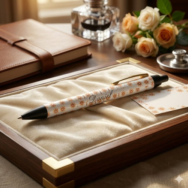 Custom Name Floral Pen Elegant Personalised Gift (Please create a Elegant Mockup about pen attach this picture)