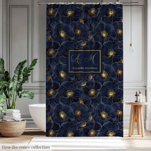 Custom Name Floral Personalised Shower Curtain