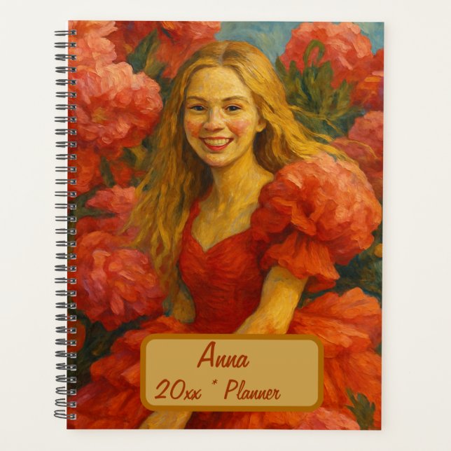 Custom Name  Floral Planner (Front)