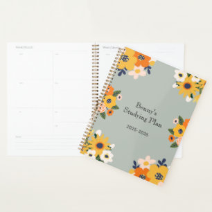 Custom Name Floral  Planner