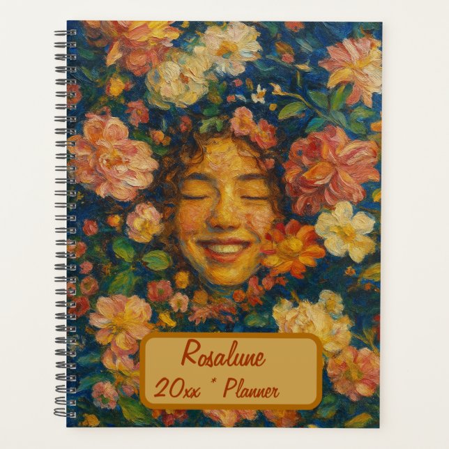 Custom Name  Floral Planner (Front)