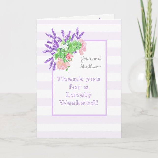 Custom Name Floral Thank You for Weekend (Front)