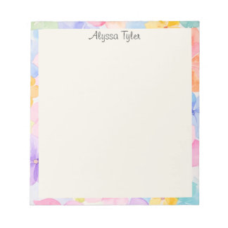 Custom Name Floral Watercolor Notepad