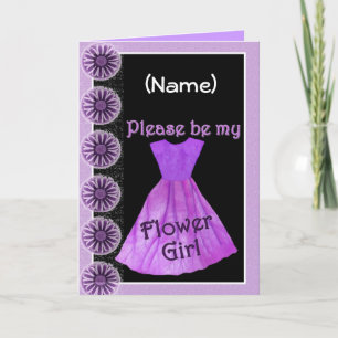 CUSTOM NAME Flower Girl Invitation PURPLE Dress