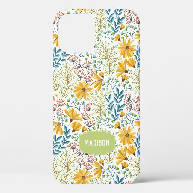 Custom name Flower Illustration phone cases (Back)