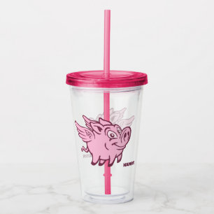 Custom Name Flying Pigs Acrylic Tumbler