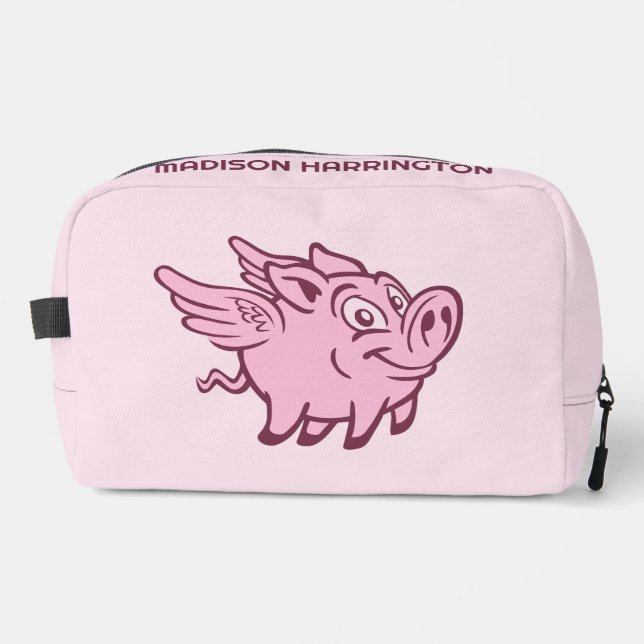 Custom Name Flying Pigs Dopp Kit (Front)