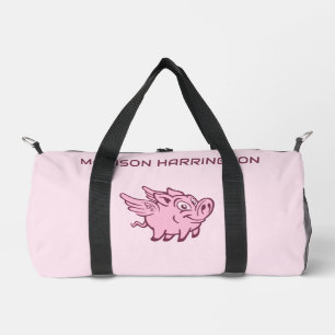 Custom Name Flying Pigs Duffle Bag