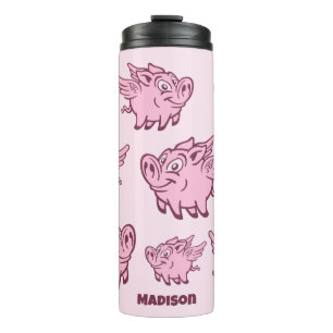 Custom Name Flying Pigs Thermal Tumbler