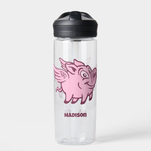 Custom Name Flying Pigs Water Bottle