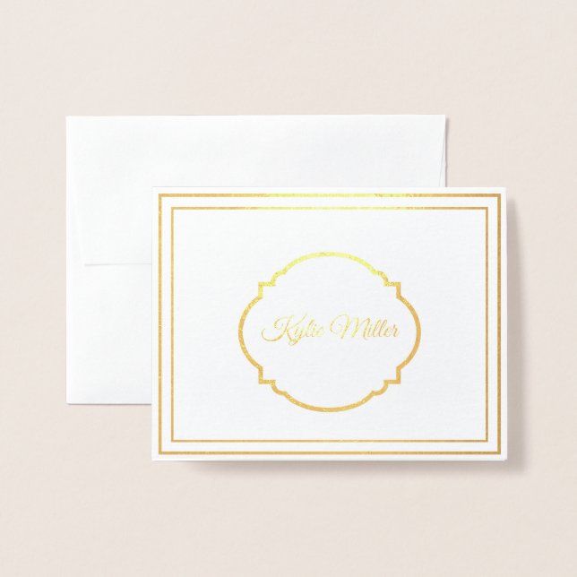 Custom Name Foil Note Card (Front With Envelope)