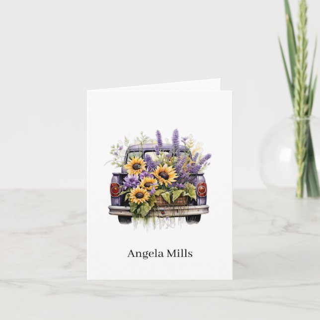 Custom Name Folded Note Card (Front)
