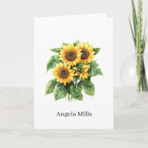 Custom Name Folded Note Card