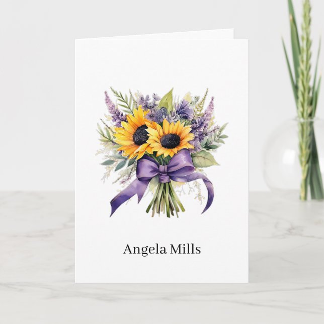 Custom Name Folded Note Card (Front)
