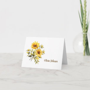 Custom Name Folded Note Cards