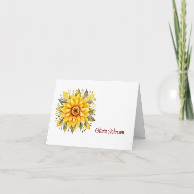Custom Name Folded Note Cards (Front)