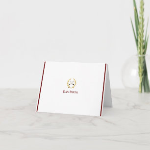 Custom Name Folded Note Cards Golf Clubs