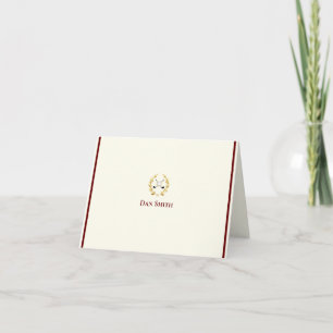 Custom Name Folded Note Cards Golf Clubs