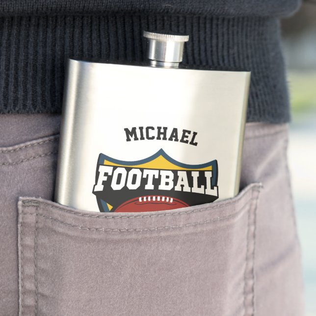 Custom name Football Logo flask (In Situ)
