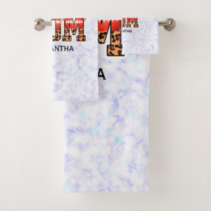 Custom Name Football Mom   Mother's Day Bath Towel Set