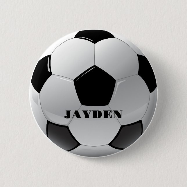 Custom Name Football Personalised Boys  6 Cm Round Badge (Front)