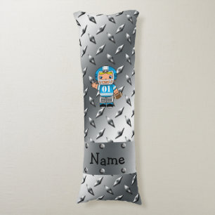 Custom name football player silver diamond plate body cushion