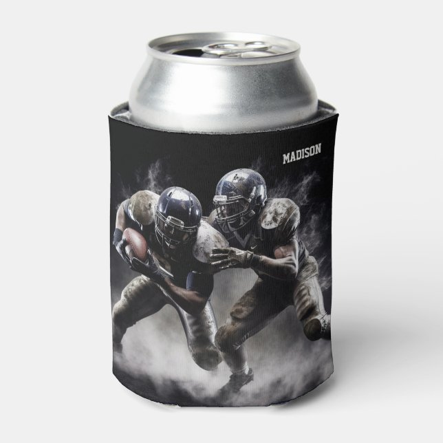 Custom Name Football Players Illustration Can Cooler (Can Front)