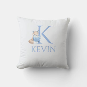 Custom Name Fox reading a book Nursery art Cushion